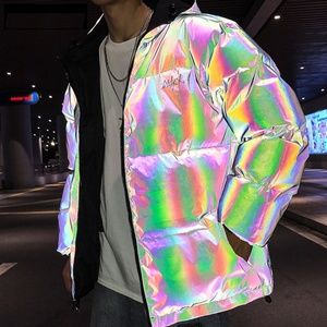 Men and women double-sided reflective cotton coat